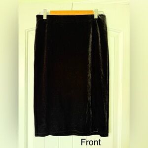 LOFT Black Velvet Pencil Skirt